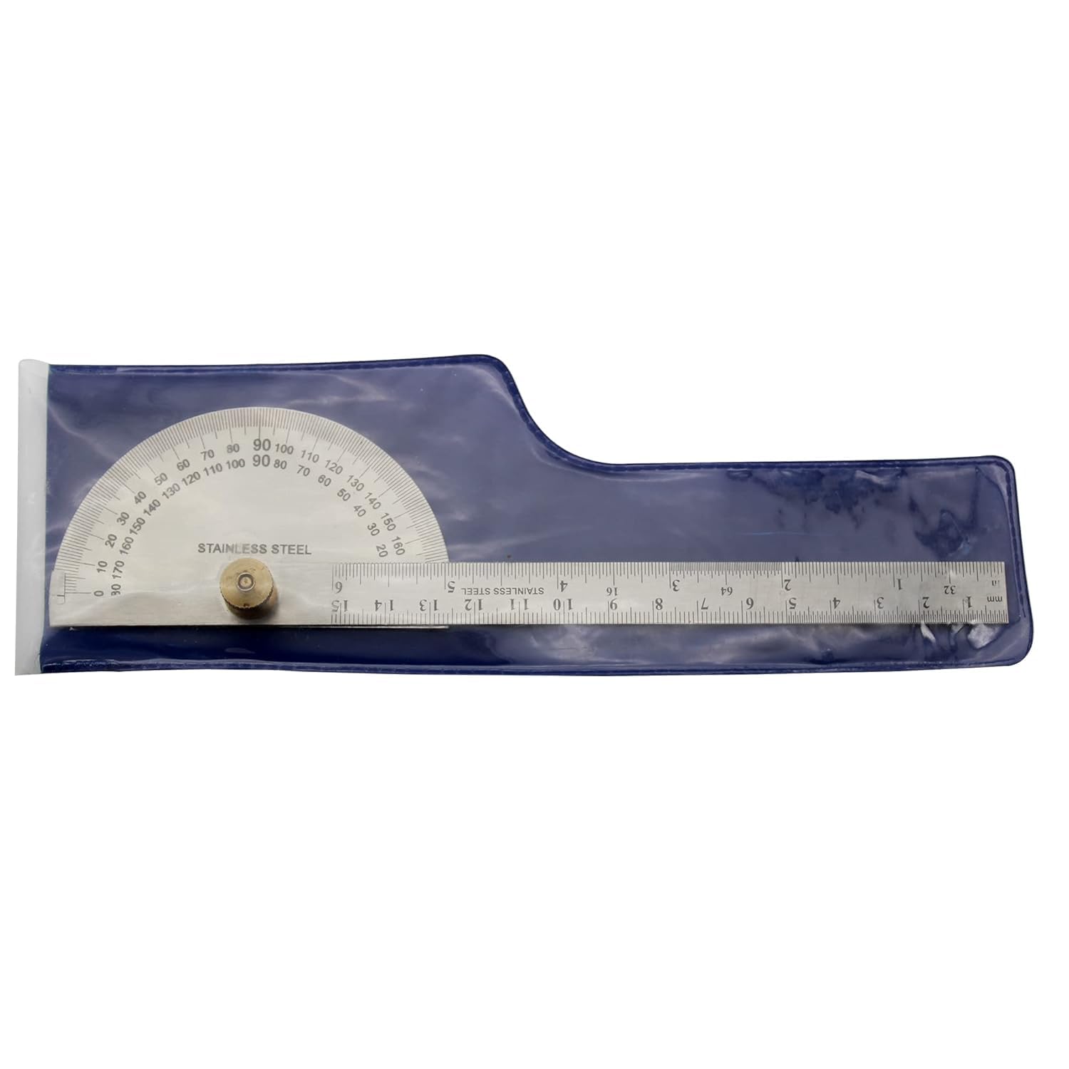 Degree protractor angle finder arm rule professional metal 0 to 180 degrees Measurement with Adjustable Screw (6" INCH Scale) - Image 3